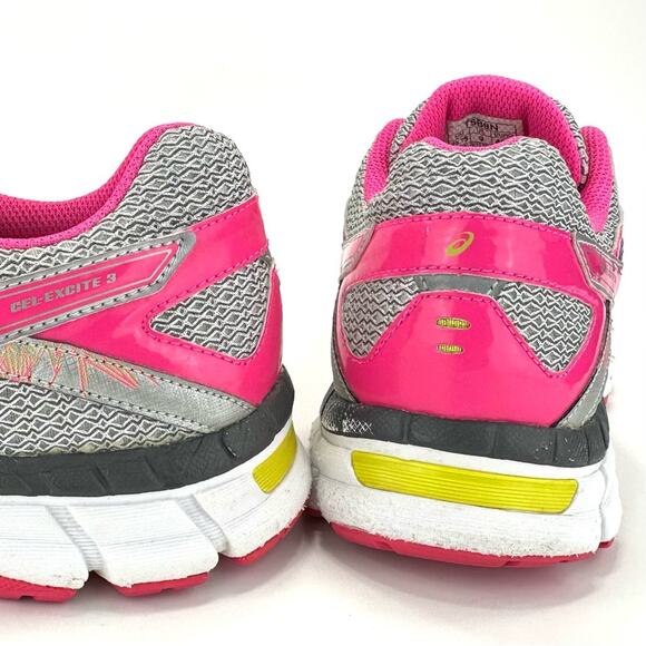 Asics Gel-Excite 3 Women Running Shoes/Sneakers Sz 9 Gray Pink Yellow Athleisure - Picture 12 of 13